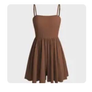 Brown Spaghetti Strap Romper